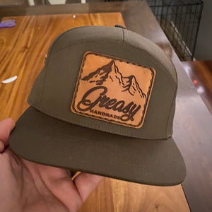 Ranger hat - 7 panel leather patch hat